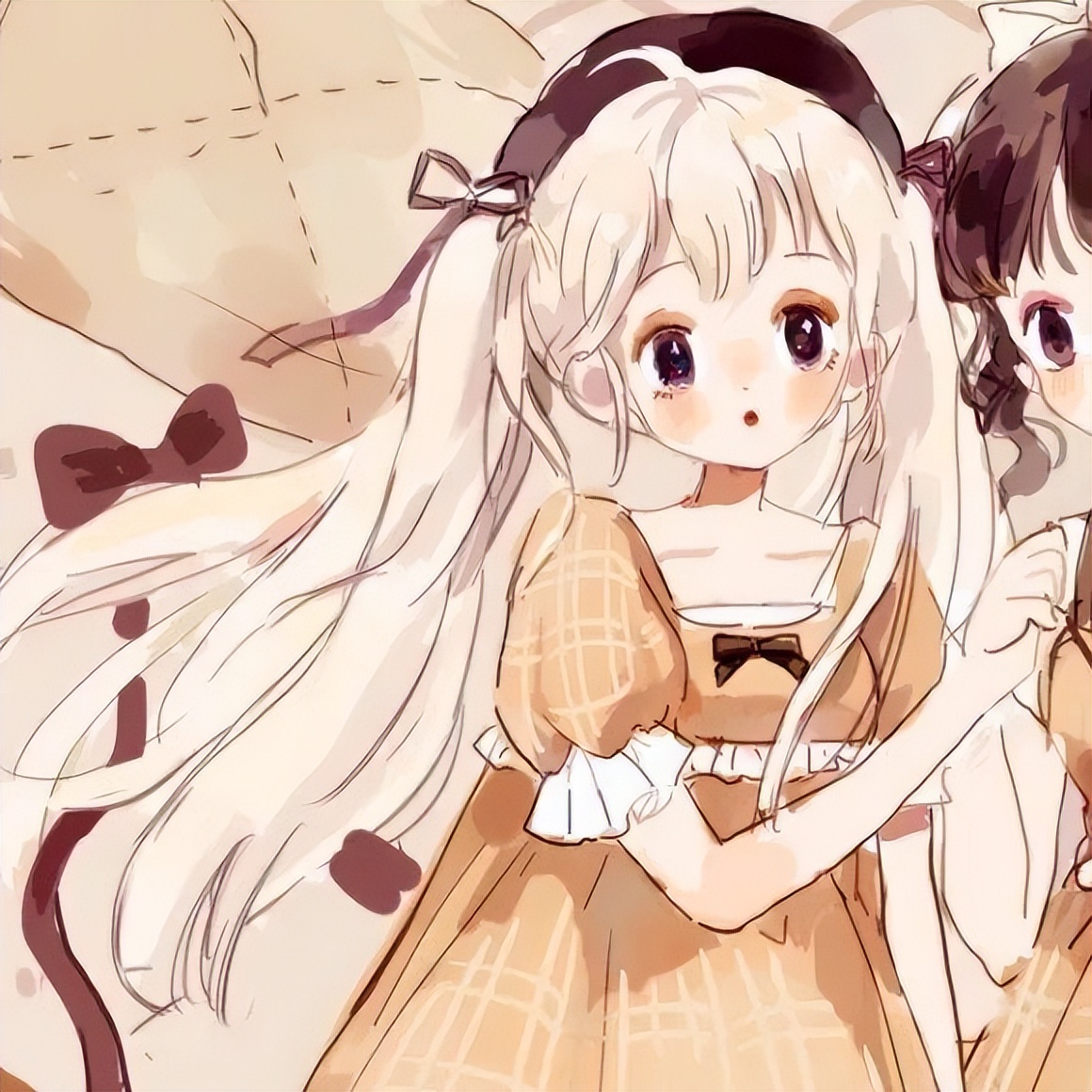 闺蜜头像加情侣头像同时用,一半闺蜜头像一半情侣头像