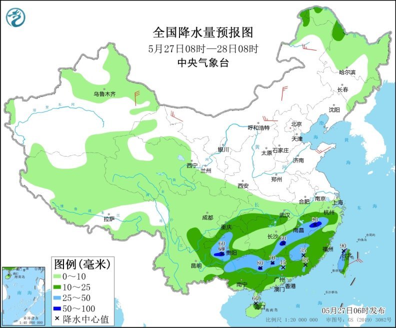 我国南方多地遭遇强降雨天气,北方高温南方降雨天气持续