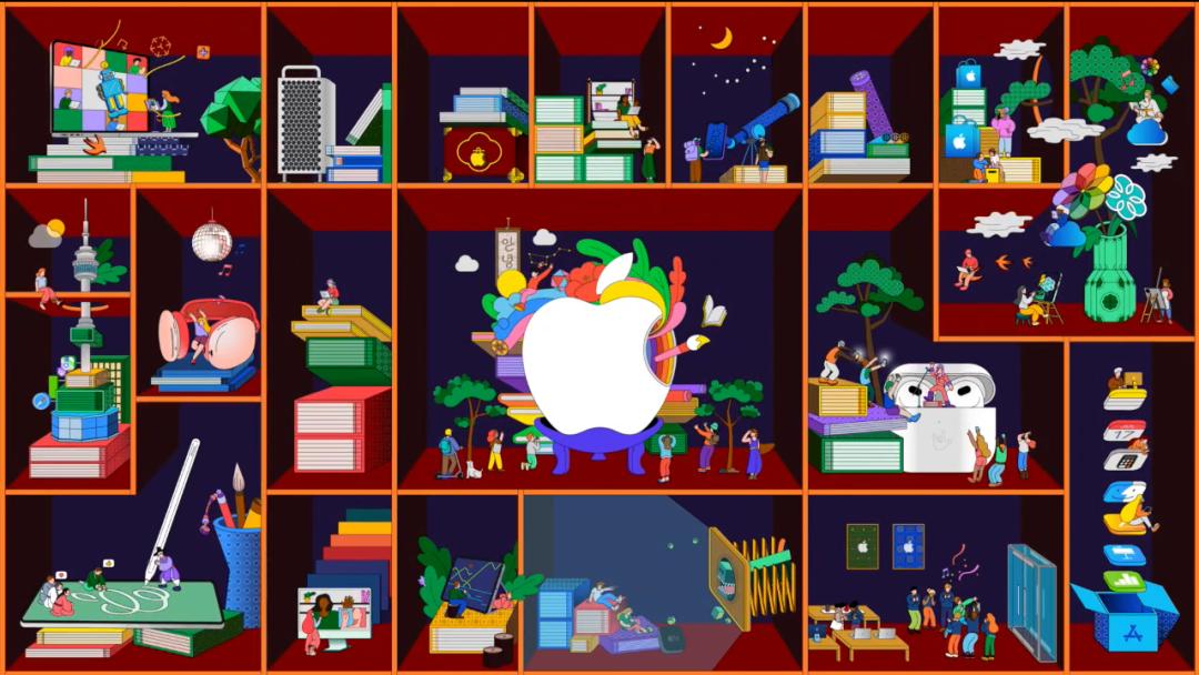 彩色苹果logo设计理念,苹果彩虹logo设计图