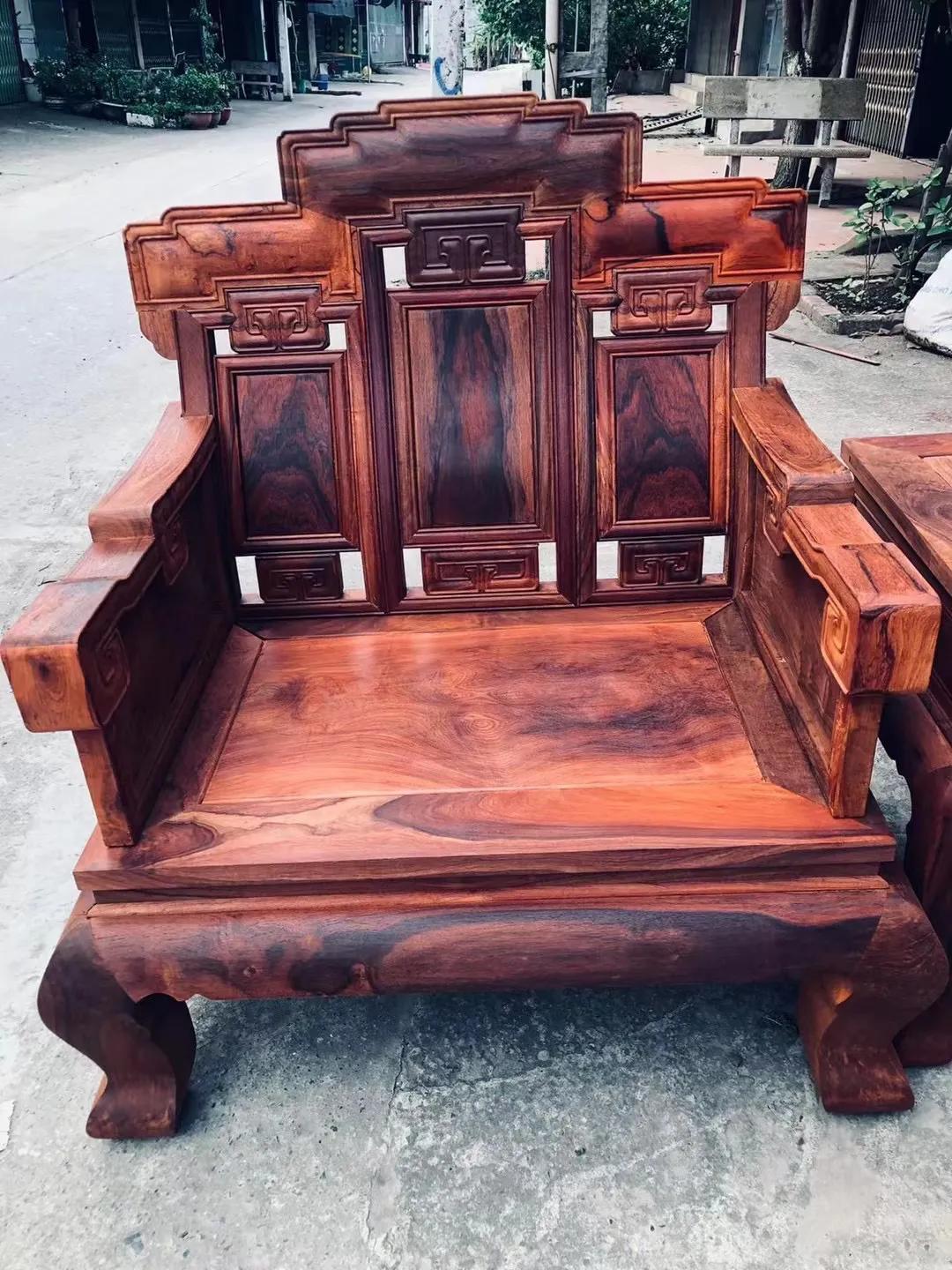 东阳缅甸花梨六件套沙发,缅甸花梨战国沙发六件套价格