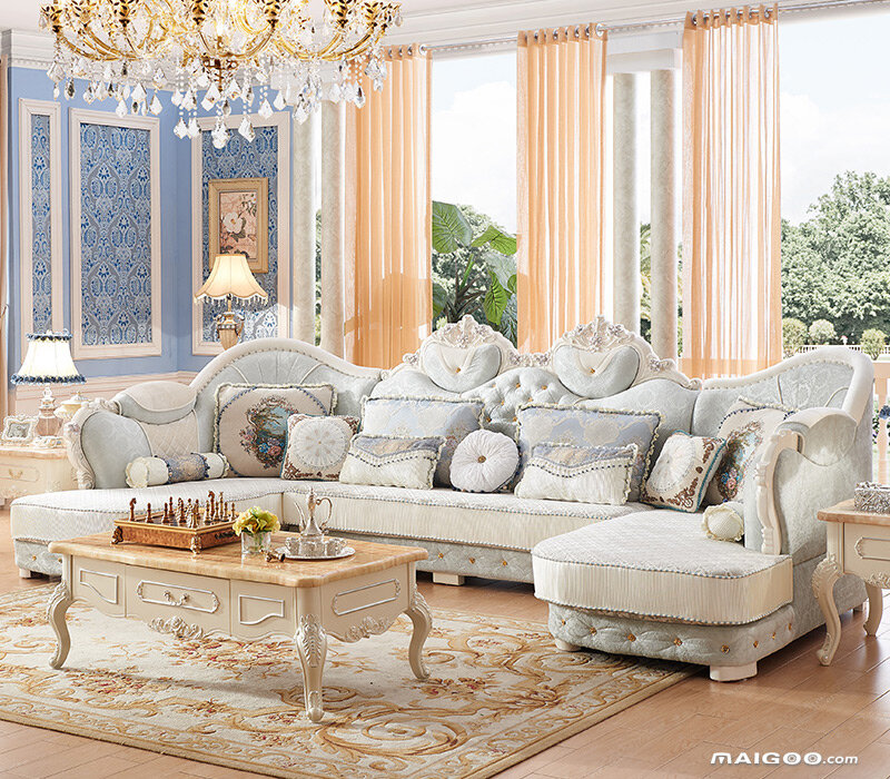法式轻奢布艺沙发款式,法式田园风布艺沙发