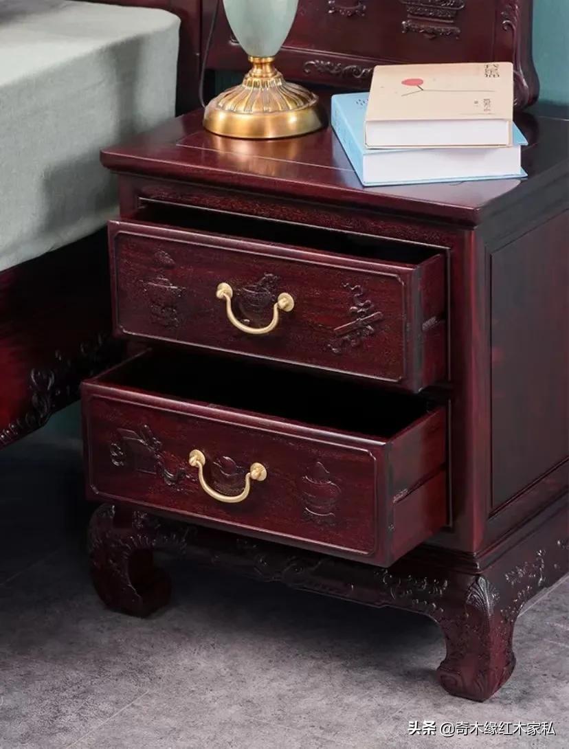 八宝高低床三件套，背板精雕八宝纹饰多种吉祥纹饰！木友直呼：绝