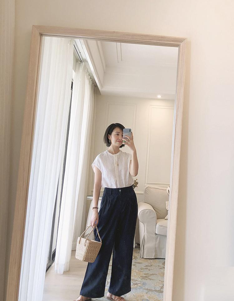 中年棉麻长袖衬衣女性,中年女人棉麻衬衫