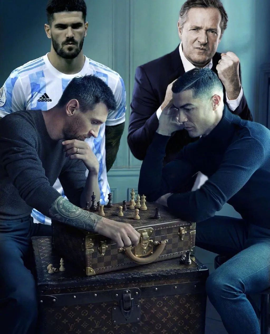 c罗梅西皇马世纪大战,足球单赛季梅西c罗内马尔同框