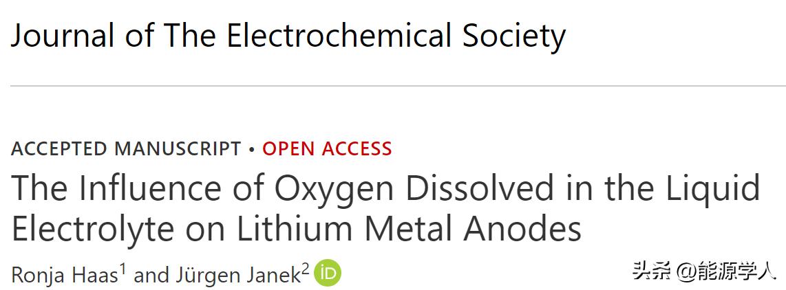 德国科学家最新刊文：有氧环境装出的电池才是好电池