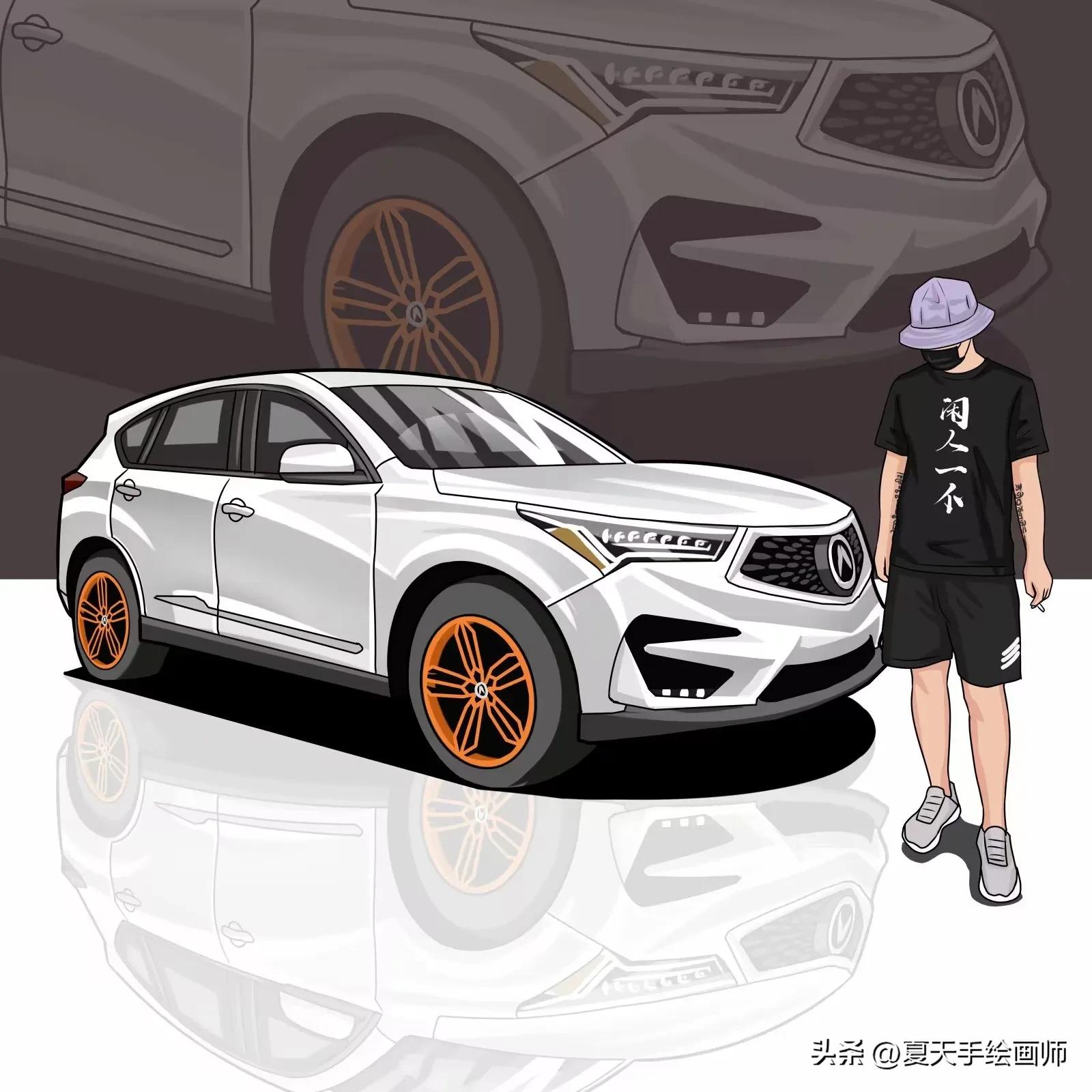 手绘动漫汽车头像,汽车头像手绘