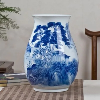 中国古青花瓷饰品,青花瓷天青色瓷器