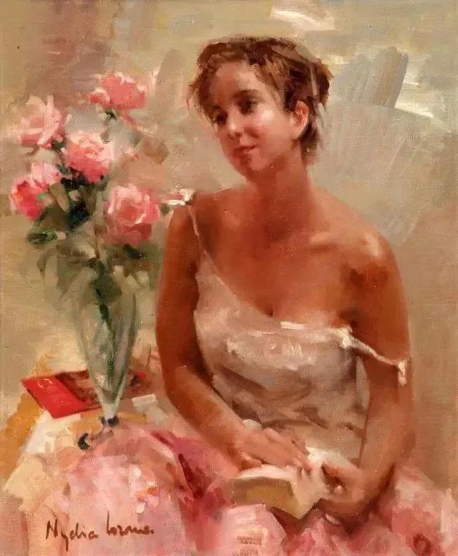 一幅很美的全是女孩子的油画,学院派油画欣赏女孩