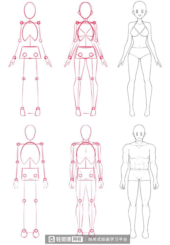 漫画人体结构怎么画好看,动漫人体怎么画简单零基础