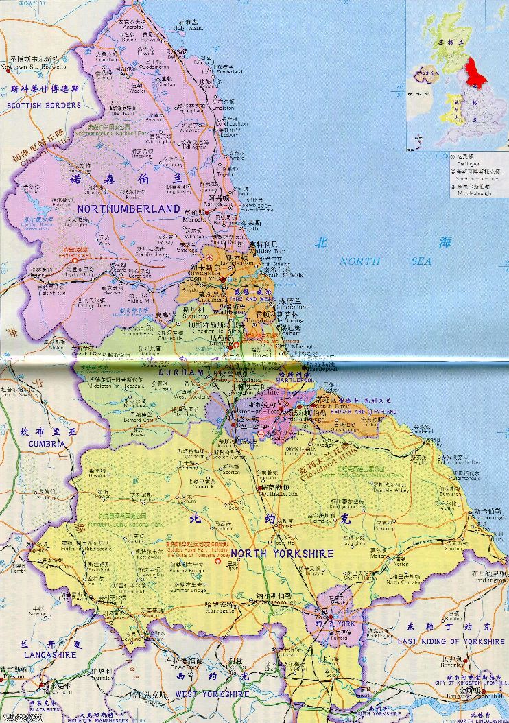 英国德比郡旅游攻略图高清,诺森伯兰郡十大旅游景点