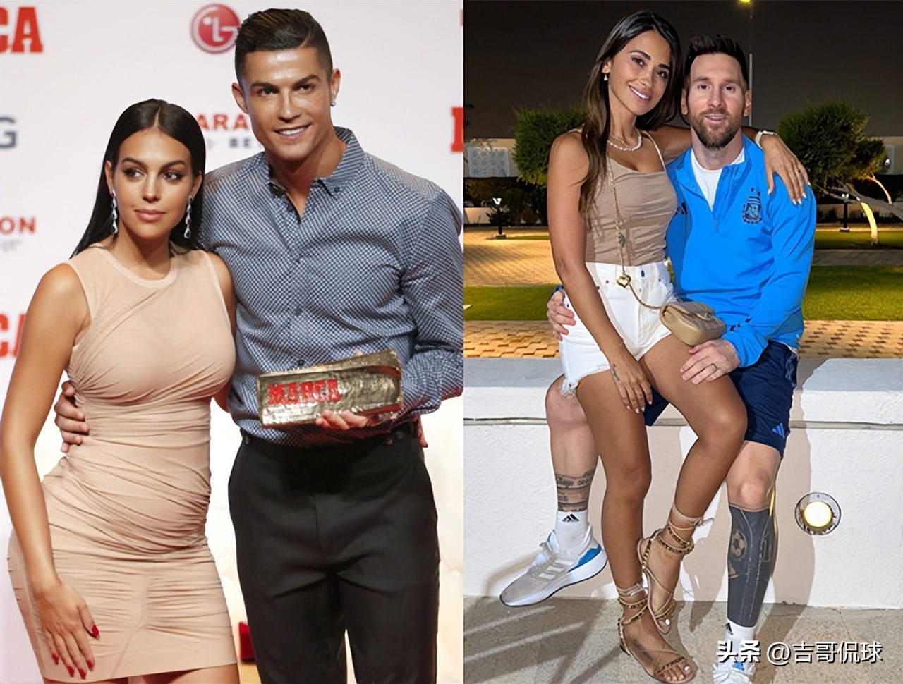 梅西妻子和c罗妻子哪个好看,梅西和c罗老婆握手