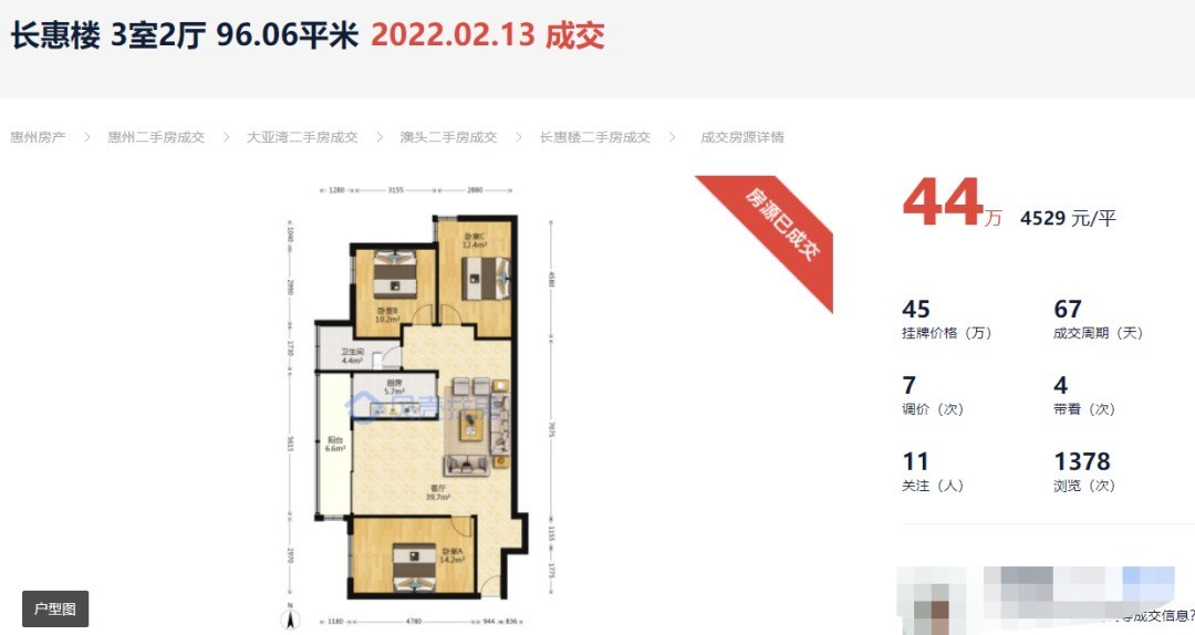 二手房1万左右惠州房源,惠州二手房比最高价下跌了多少