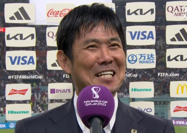 日本主教练森保一评价国足,东亚杯结束森保一谈中国男足
