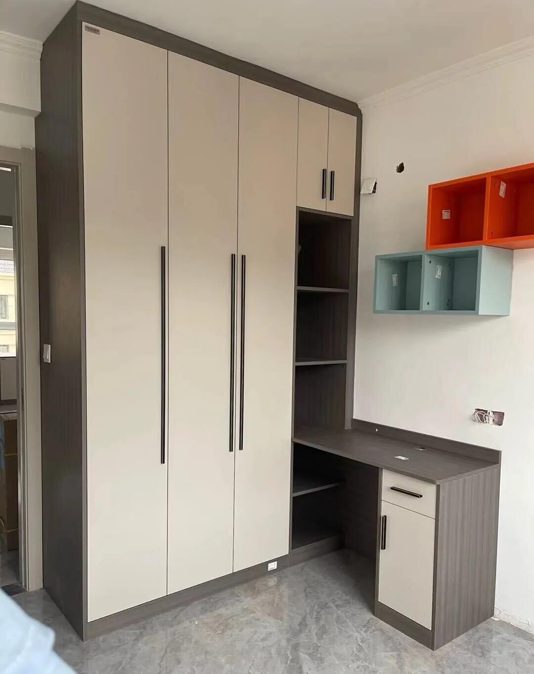 衣柜与学习桌一体效果图,衣柜学习桌一体柜成品