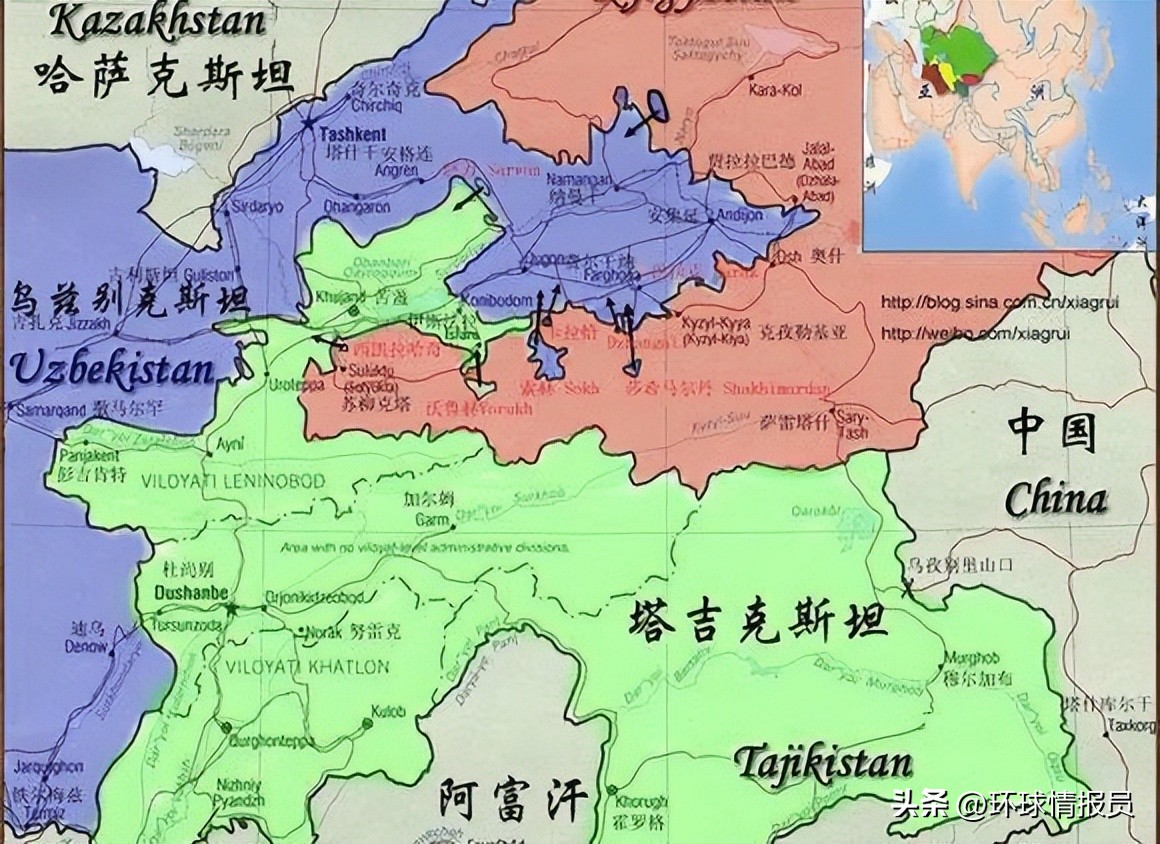 中亚的费尔干纳盆地,中亚火药桶和费尔干纳盆地