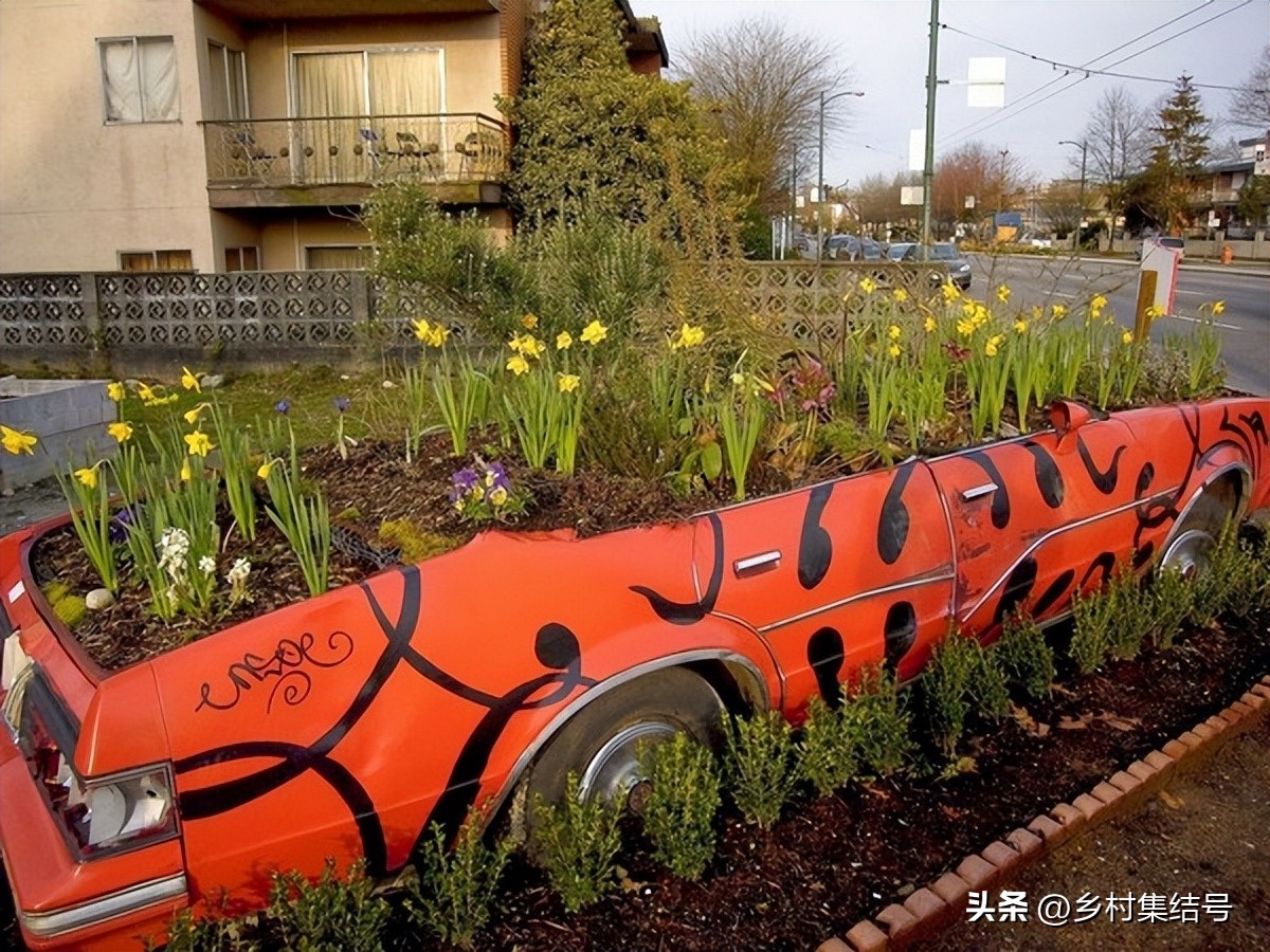 别墅庭院创意藤床,农村新型庭院花园设计图