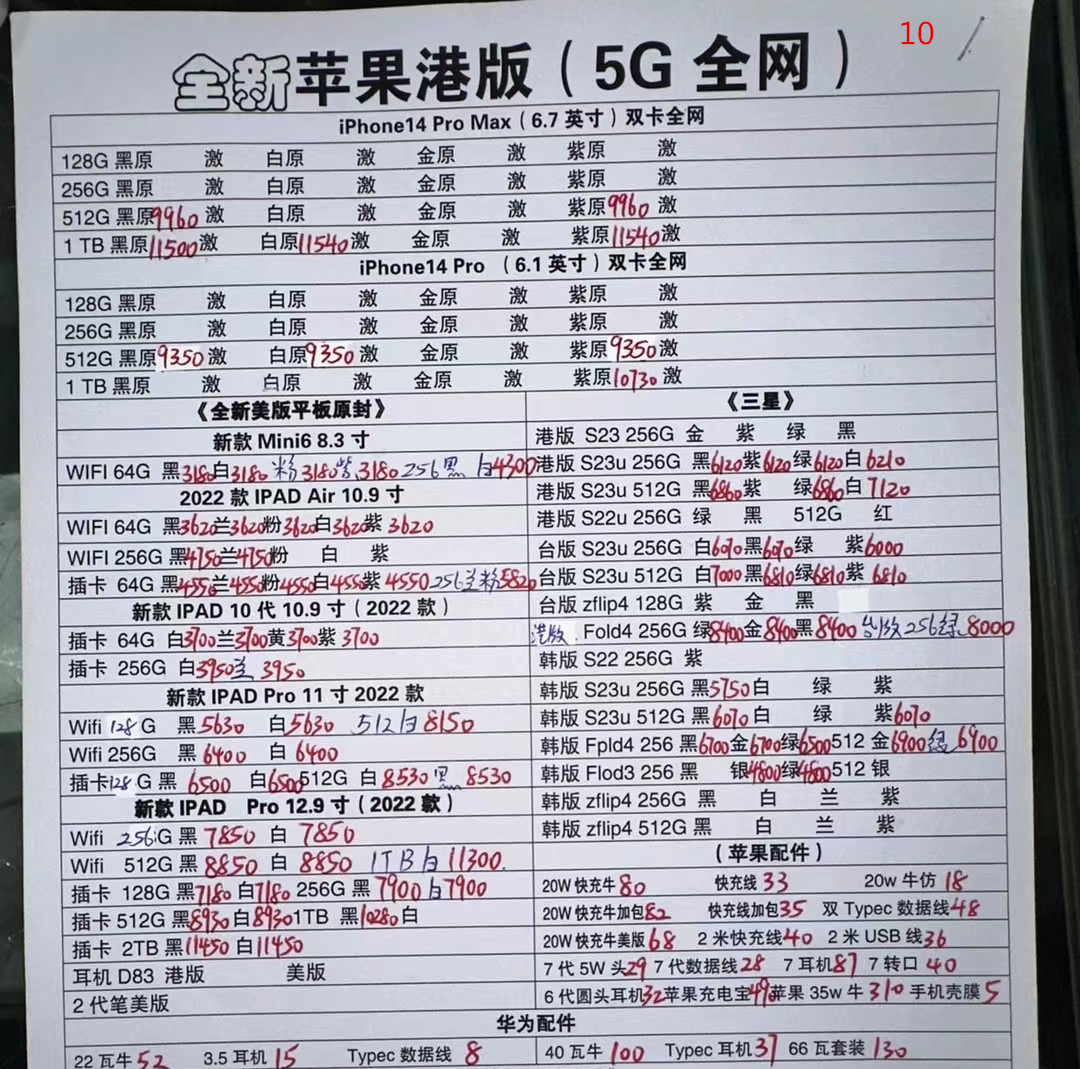 华强北苹果手机报价单,华强北二手手机报价单