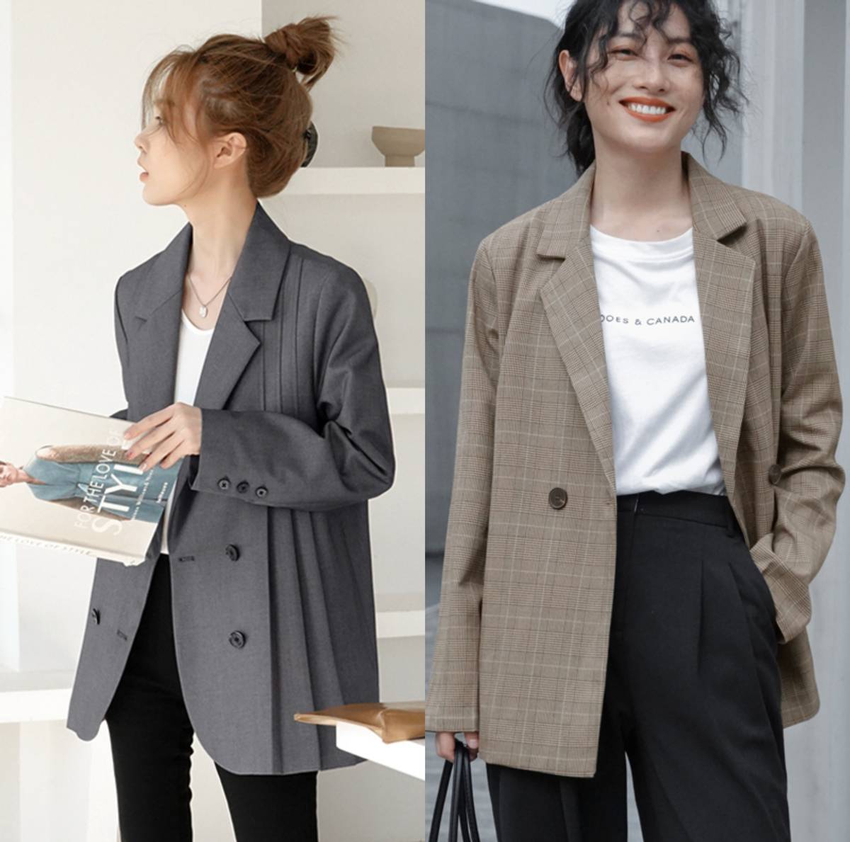 秋冬气质西装内搭衬衣,长款小西装内搭什么样的衬衫