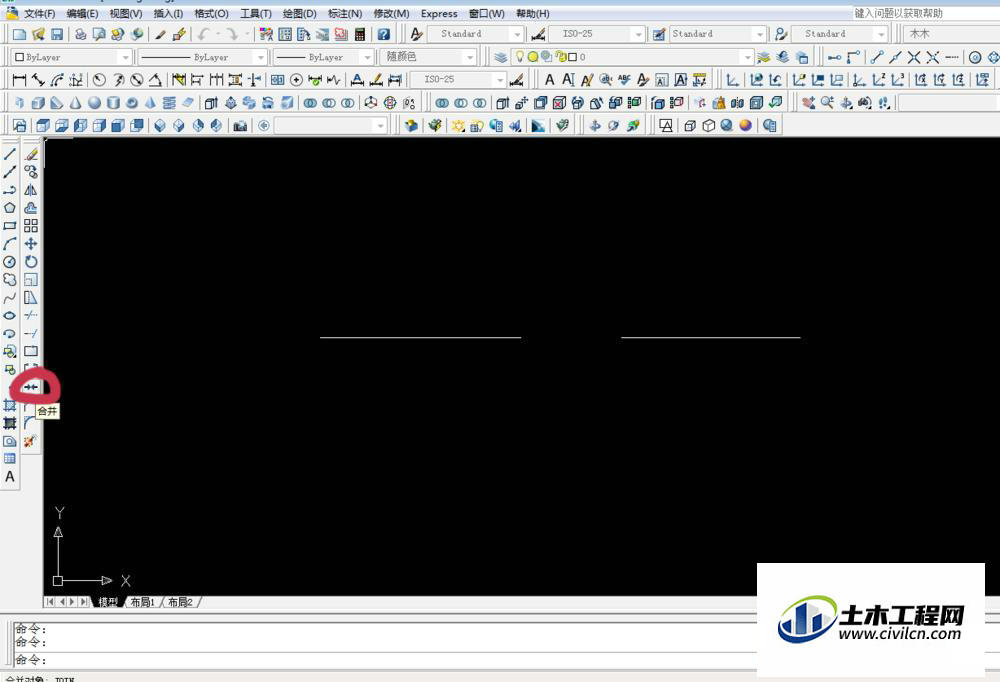 cad中如何将两条直线合并成一条,cad样条曲线怎么跟直线合并