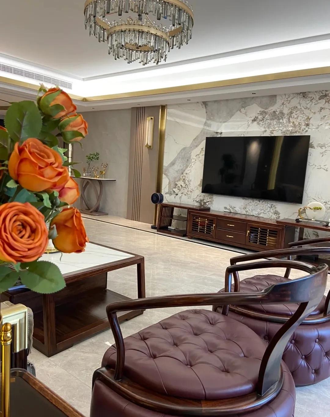 温文素雅新中式,96平方新中式两房极简轻奢风格