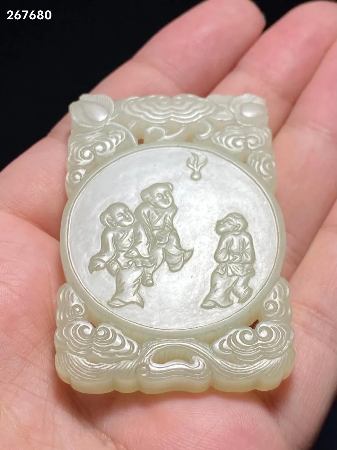 清中期白玉兽面纹玉牌,清中期白玉璧图片大全