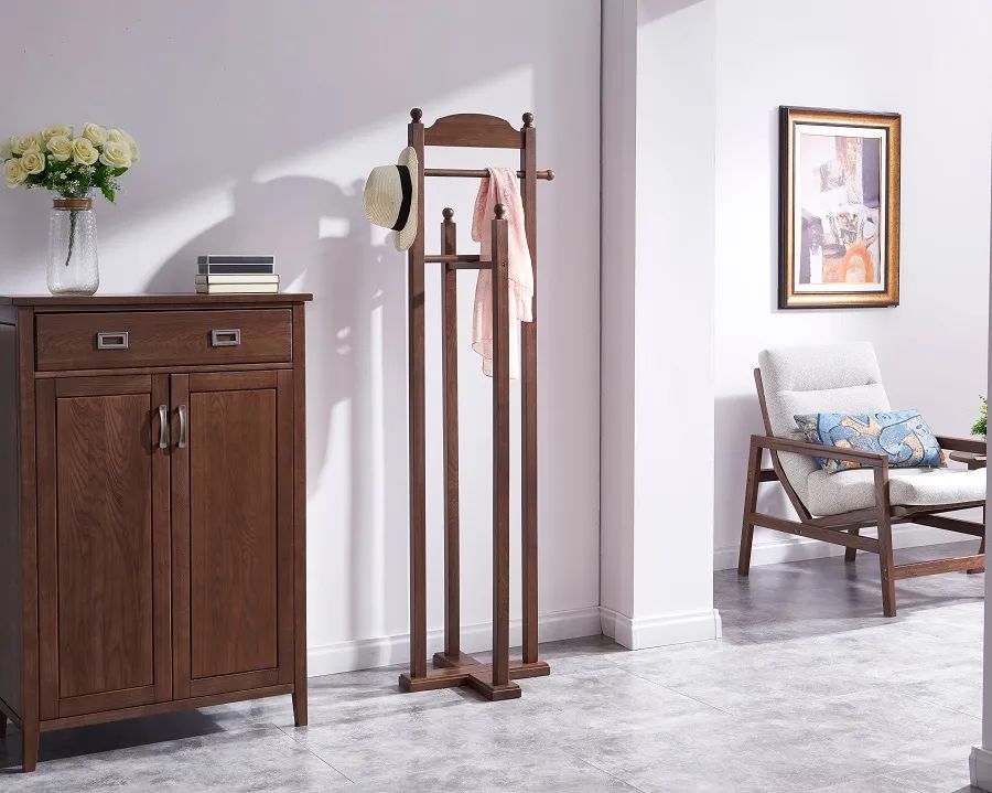 家逸实木衣帽架,实木衣帽架打造居家好帮手