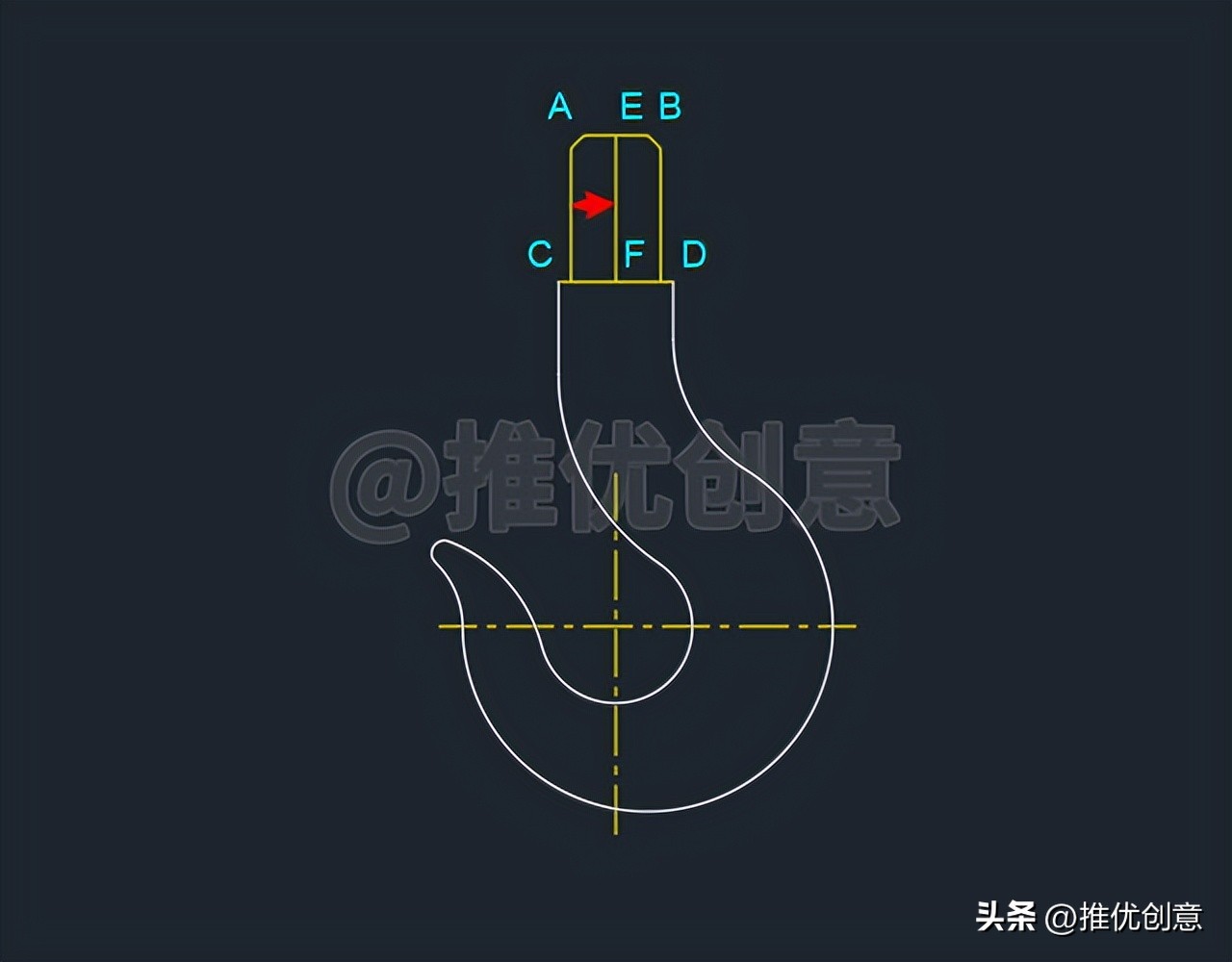 绘制三维吊钩（上）三维建模cad画图教程工程制图autocadCAD习题