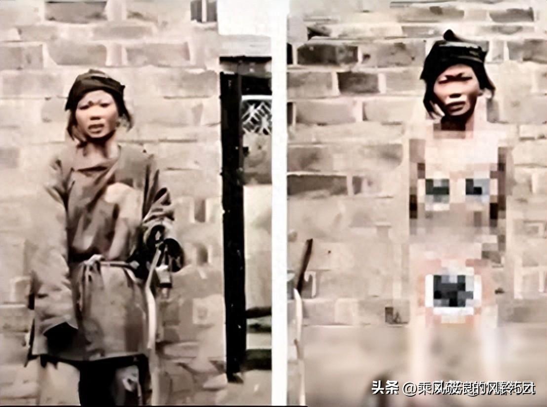 高清老照片：旗人格格大腿岔开豪放洗衣，地主三妻四妾不输女明星