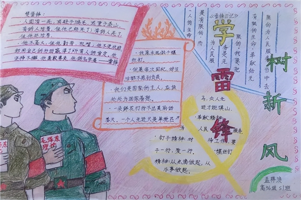 学习雷锋精神的手抄报高中,学习雷锋精神的手抄报英语