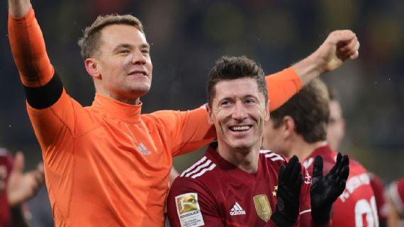 梅西姆巴佩莱万领衔,莱万诺伊尔最新进球