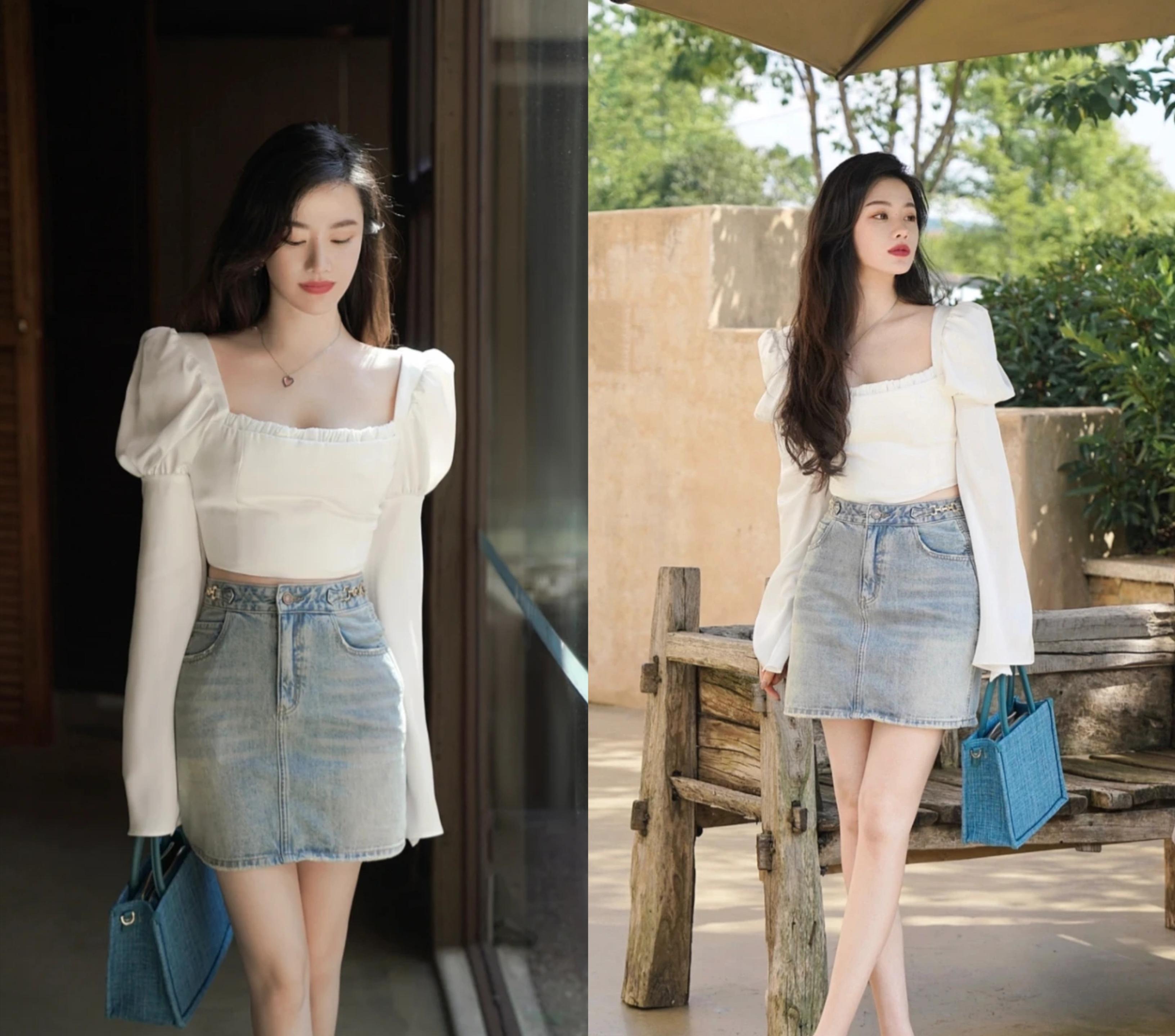 牛仔裙夏季减龄,夏季穿搭推荐学生党短牛仔裙