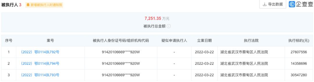 跨界“劈了叉”？三国赤壁景区母公司湖北嘉禾投资被执行超七千万