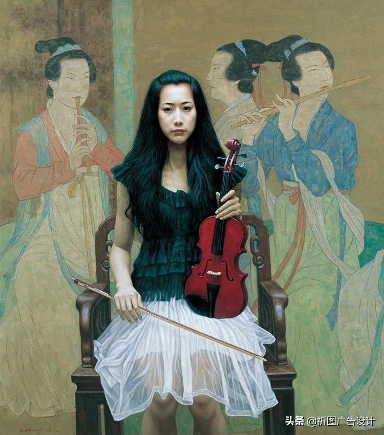 艺术家顾致农教授油画作品——古典美女人体油画欣赏