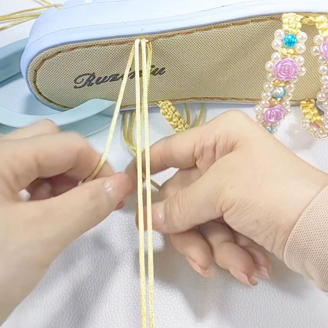 一字拖鞋凉鞋编织教程,拖鞋凉鞋编织教程