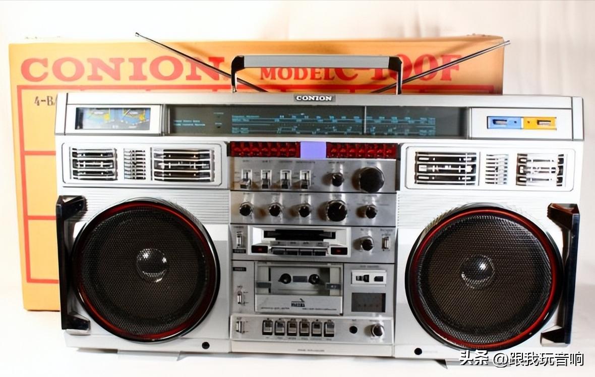 80年代复古科技聚焦：经典的康宁ConionC-100F老式收录音机音响