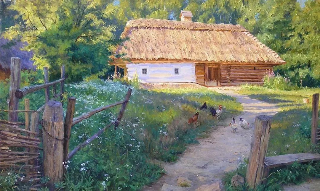 光影很强的油画风景,这油画太美了把光影画到了极致