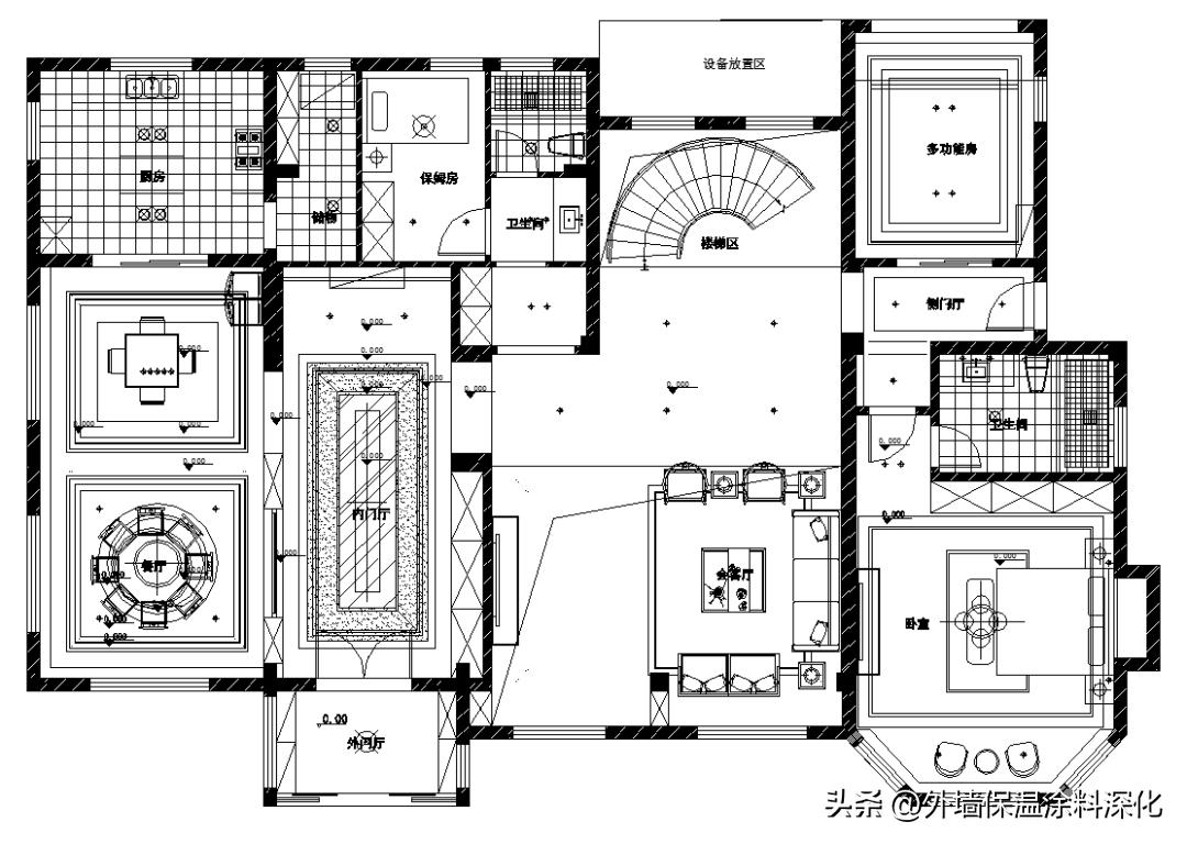 别墅庭院景观绿化全套施工图,别墅3d庭院景观效果图教程