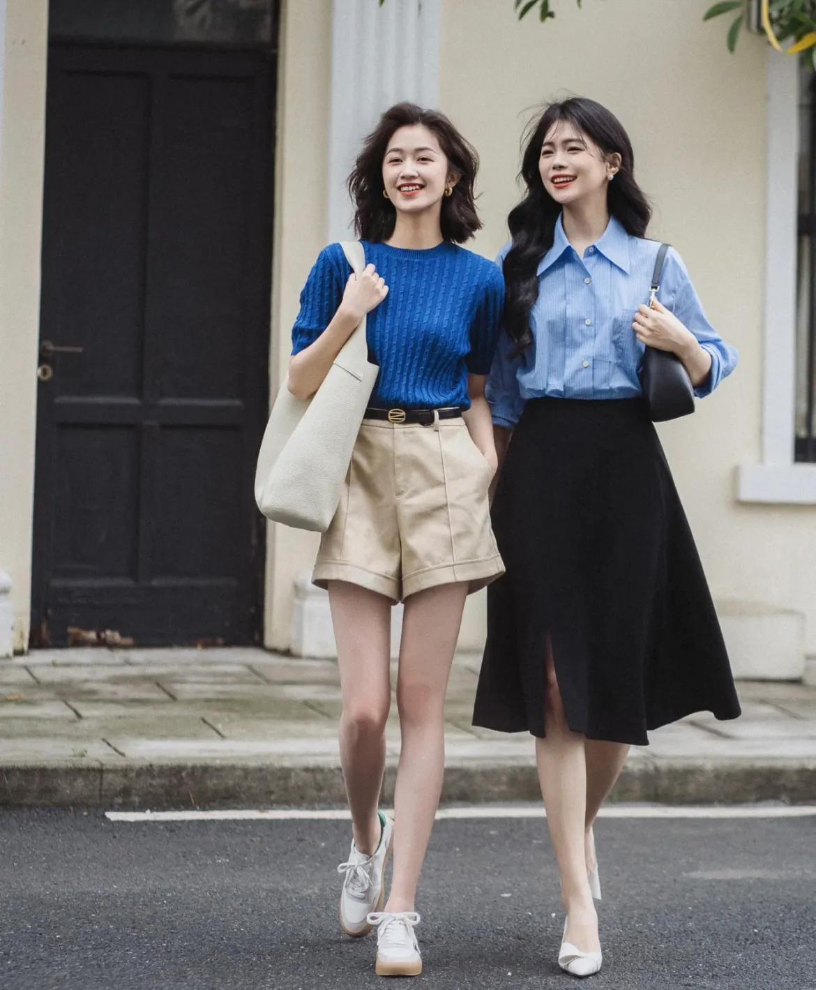 夏日闺蜜日常穿搭模板,夏季闺蜜装穿搭时髦可爱