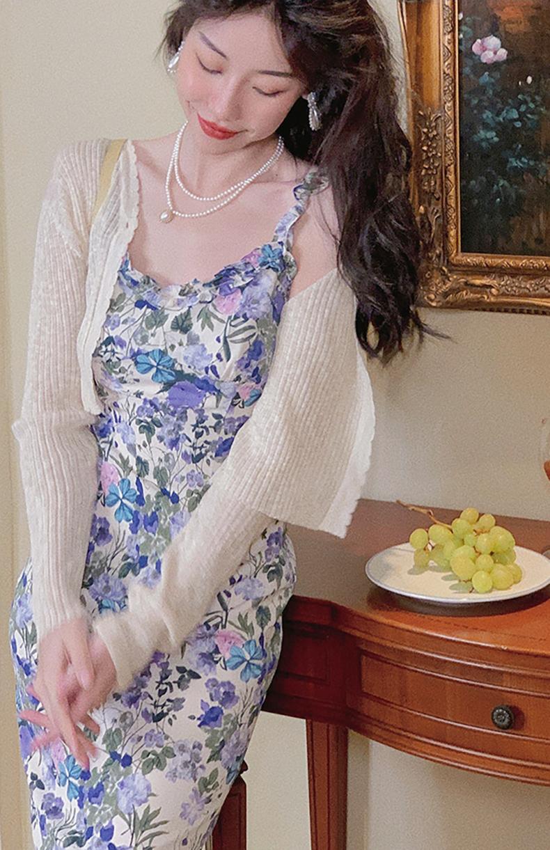 油画裙半身裙,吊带油画裙