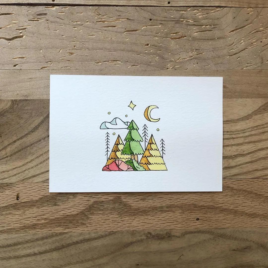 简单实用又好看的简笔画,60款唯美的风景简笔画