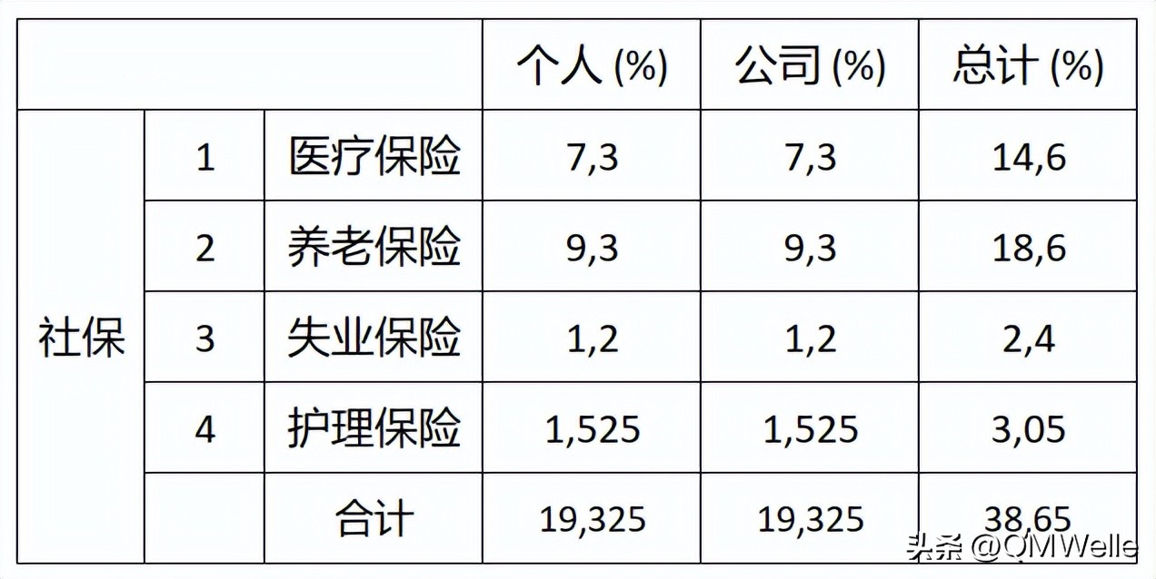 德国的个税起征点 (德国社保缴纳比例是多少)