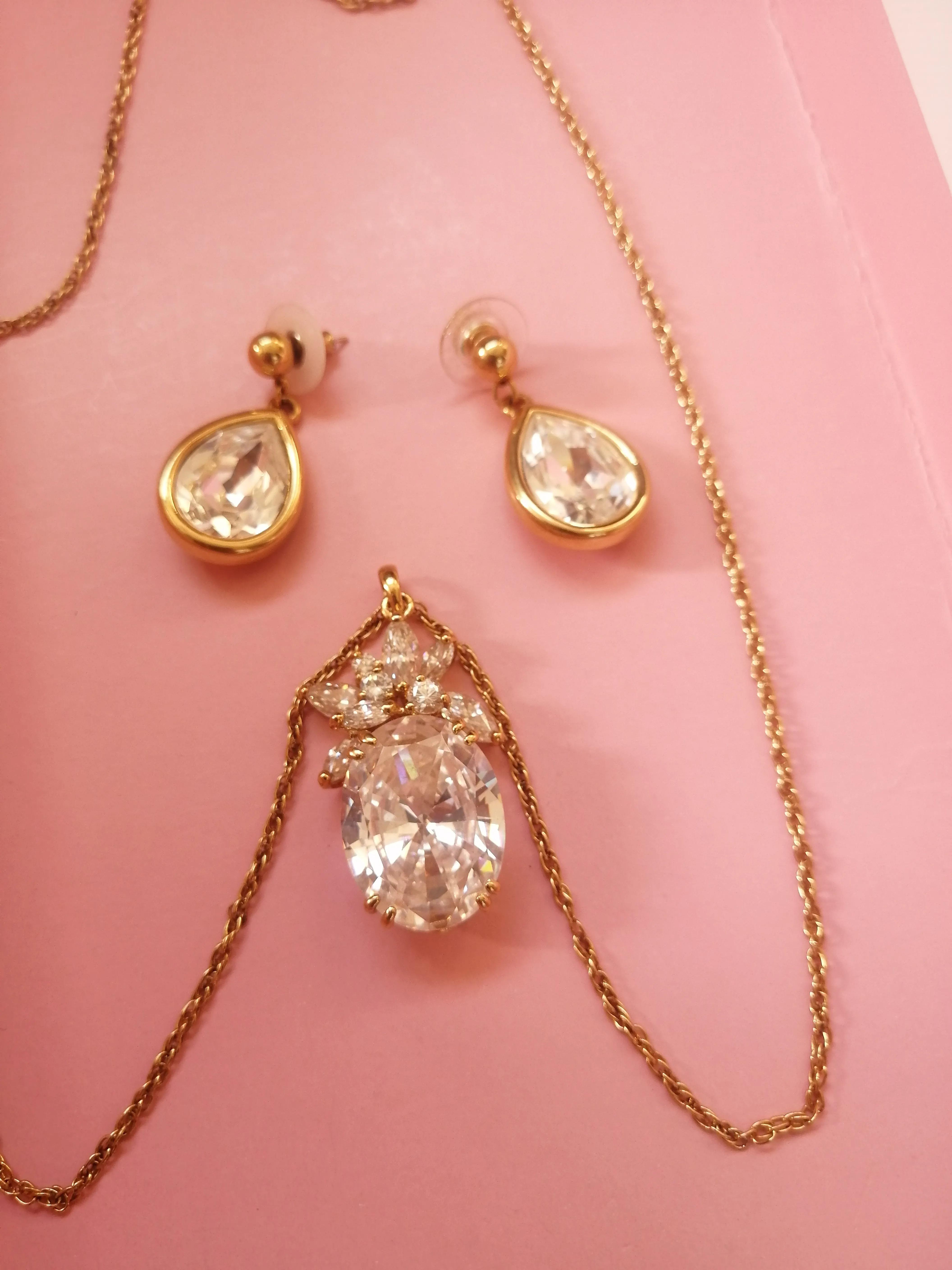 一套珍珠项链耳钉,天然珍珠项链耳环两件套正品