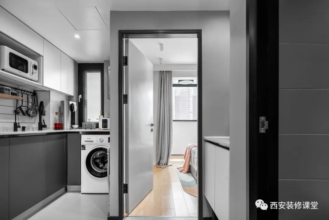 套内70多平小三房装修黑白灰,高级感老房翻新布局