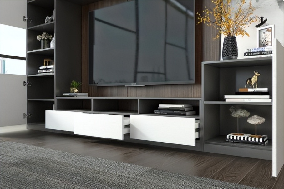 电视柜设计让客厅收纳力十足,收纳最强客厅电视柜