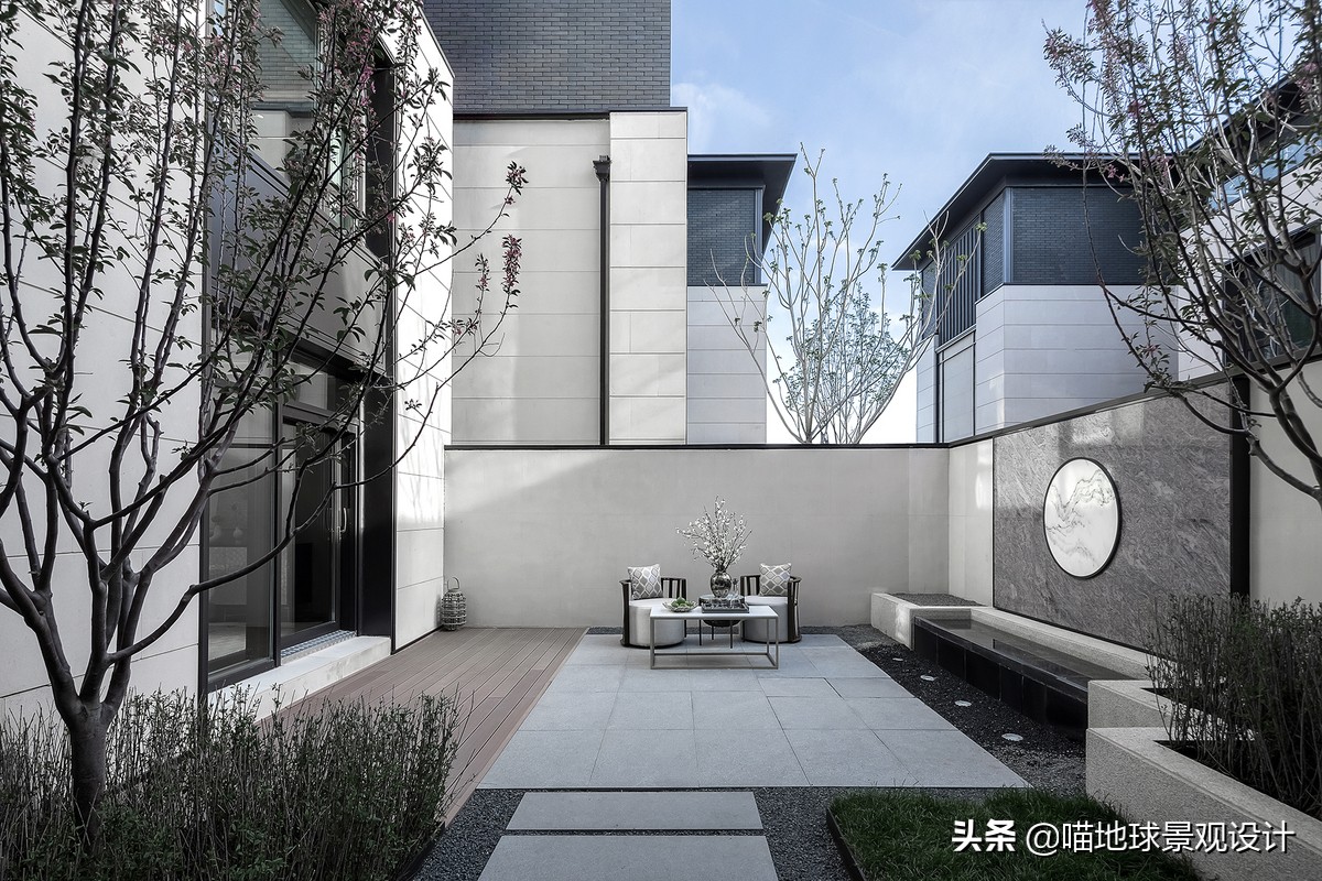 简洁清爽的现代景观别墅庭院赏析,现代简约别墅园林设计效果图