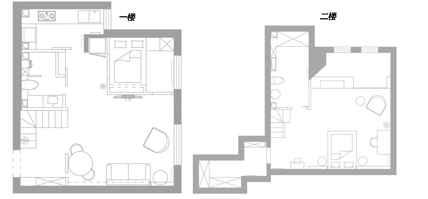 她家80㎡的顶楼复式，看过的人都说羡慕，两人两猫的生活真幸福