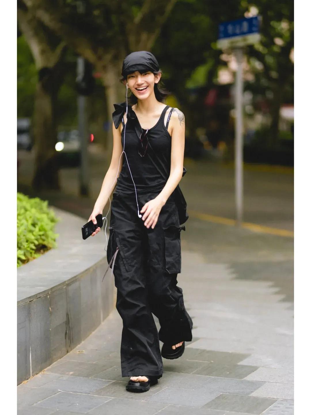 复古低腰裤直筒裤穿搭,时尚裤腰舒适有型