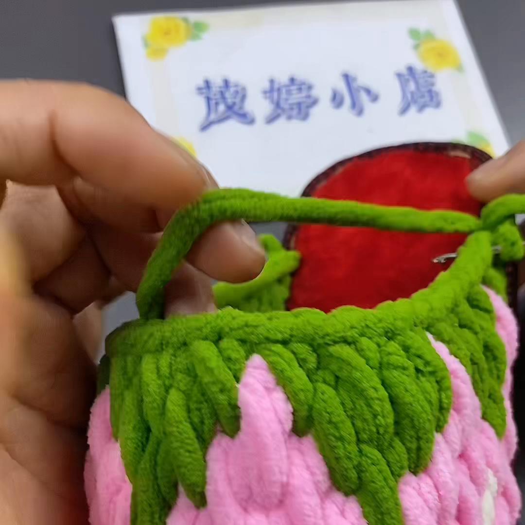 钩拖鞋草莓花样图案大全,冰条线草莓拖鞋教程全过程