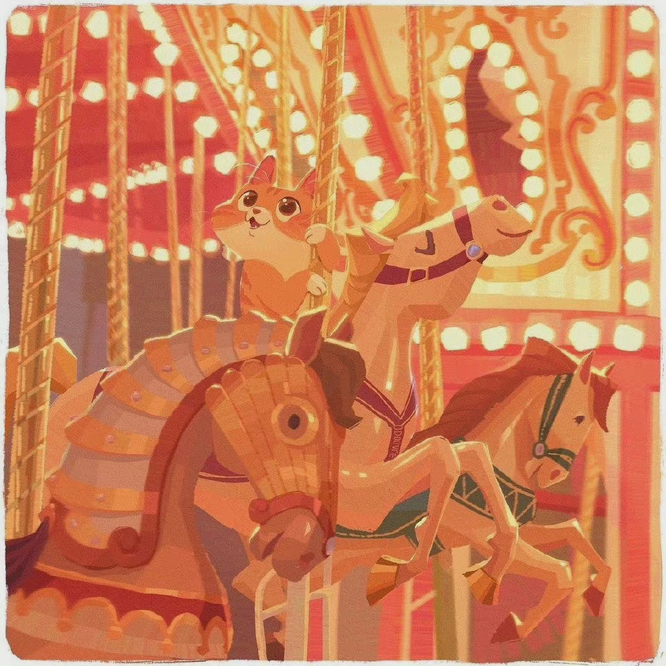 DDouvre插画|拟人化的小动物头像，治愈系猫咪肖像画系列