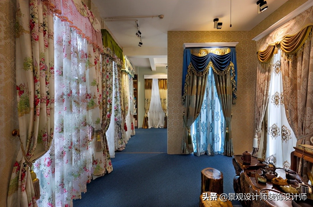 窗帘壁纸店装修,广州窗帘店设计案例图片